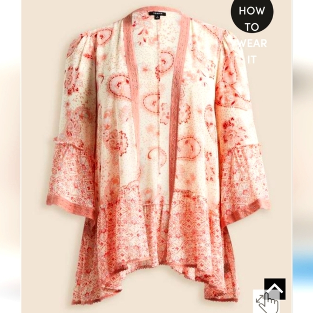 New!! Torrid Textured Chiffon Flouncy Ruffle Kimono